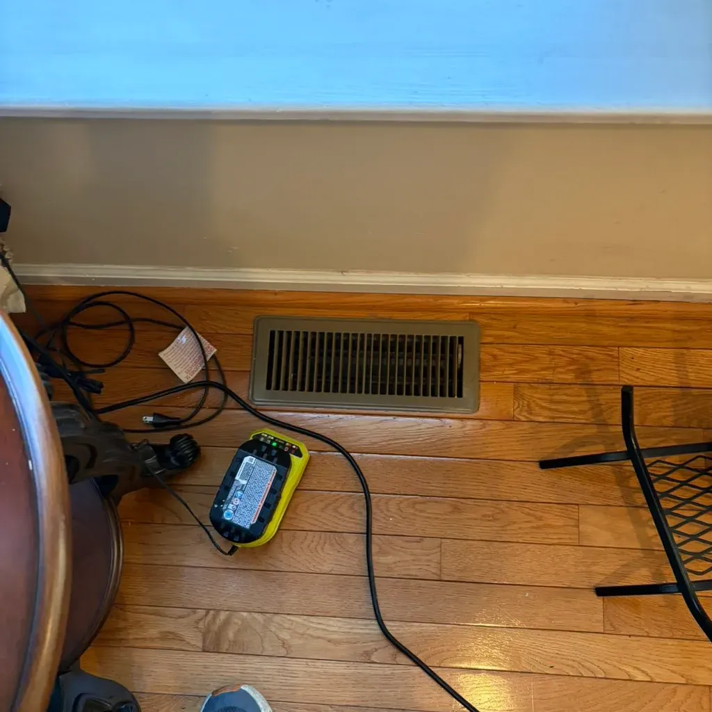 Air duct cleaning in Fishkill, NY: example job photo at a floor register